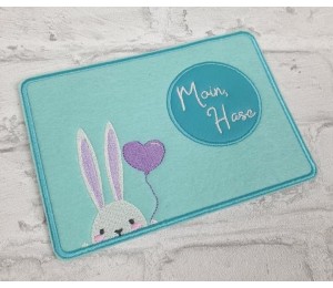 Stickdatei ITH - Mug Rug "Moin Hase"